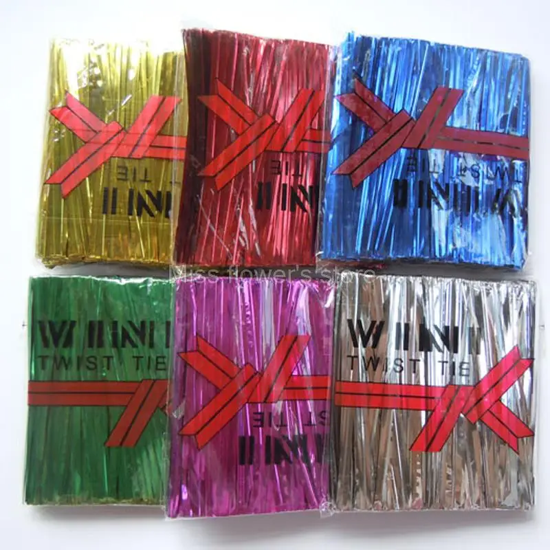 800 шт./упак. 8 см металлические скрученные Галстуки для торта хлеба леденца конфет