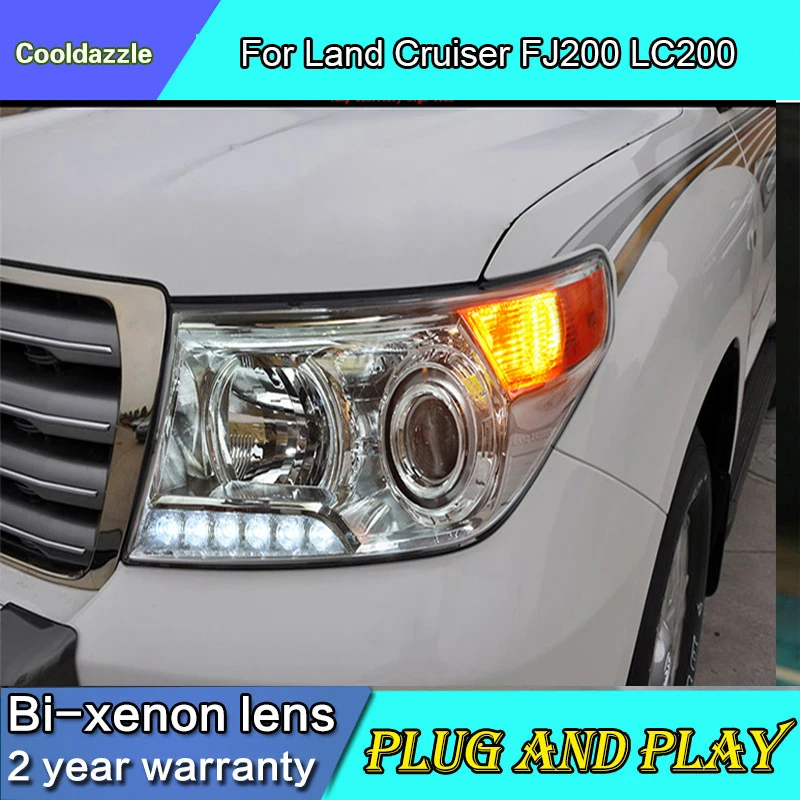 Автомобильный Стиль чехол для TOYOTA Land Cruiser LC200 FJ200 светодиодный фар с Биксеноновые
