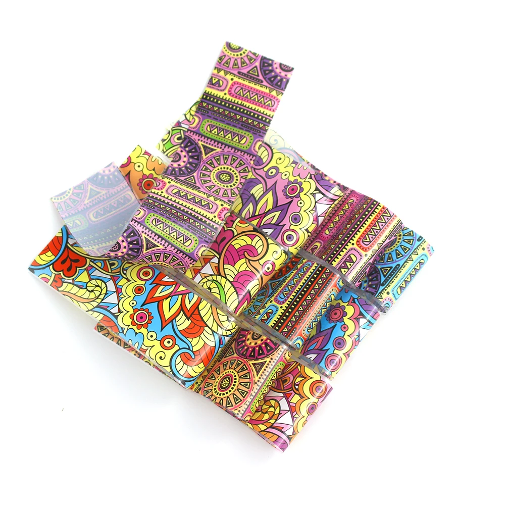 10 шт./компл. фольга для ногтей микс винтажный этнический дизайн наклейки