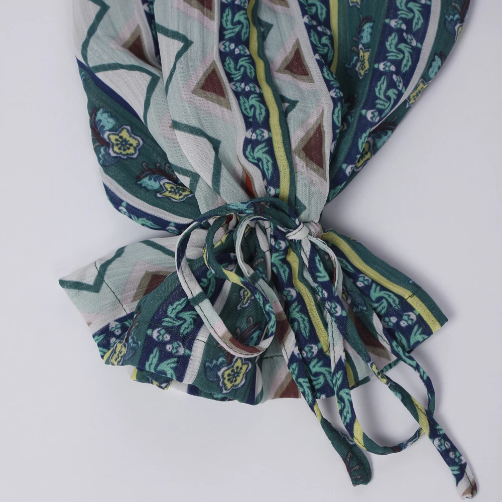 Женщины Шифон Костюм Летом Пляж Мода Платье Повязки Зеленый Старинные Богемный