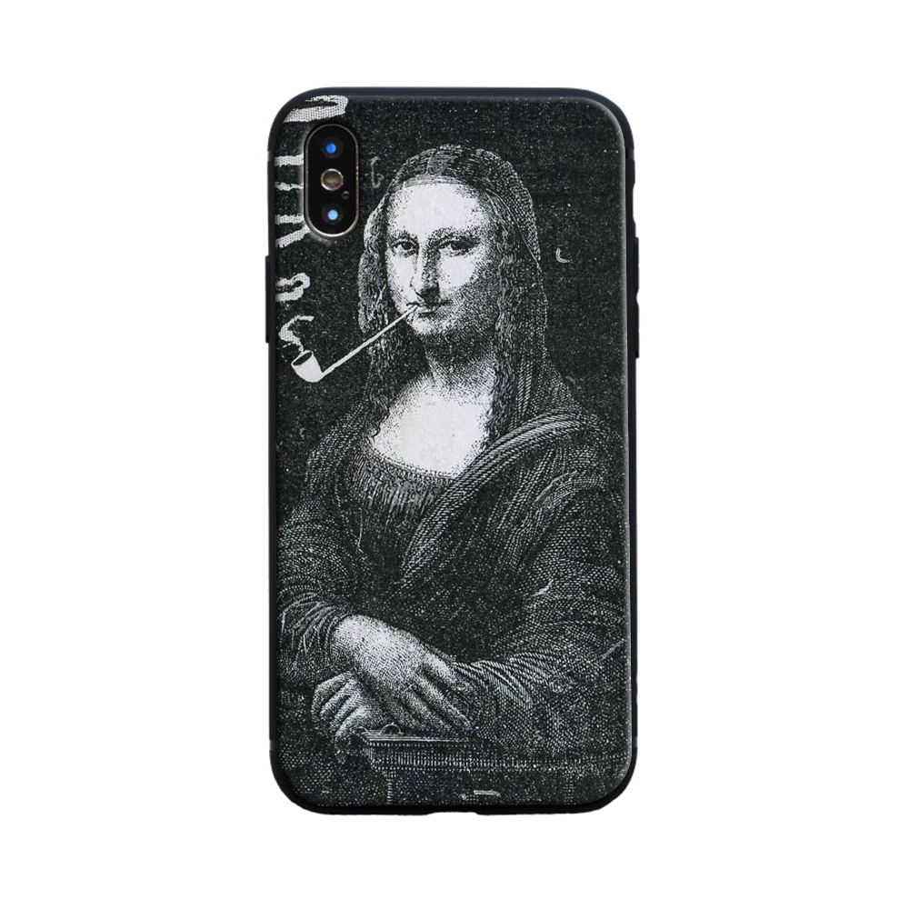 XIAOCHENGGUI Мона Лиза арт Давид линии черный мягкий чехол для телефона для iPhone 8 7 6 6S Plus X XS MAX 5 5S XR 11 pro max чехлы - Цвет: 7 soft case
