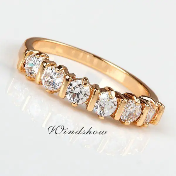 Новый дизайн прозрачный кубический цирконий CZ желтое золото цвет для помолвки