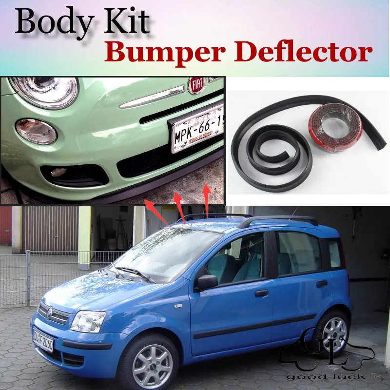 Дефлектор губ бампера для Fiat Panda 169 MK2 2003 ~ 2012 передняя юбка спойлера ДЛЯ TG Friends