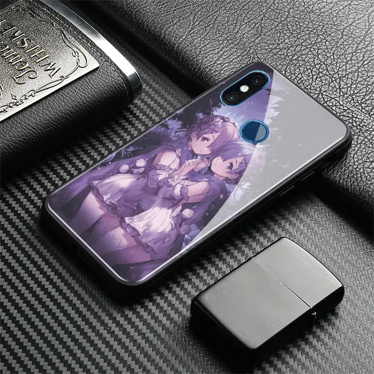 Вновь ноль Оперативная память REM милые аниме ТПУ закаленное Стекло Силиконовый