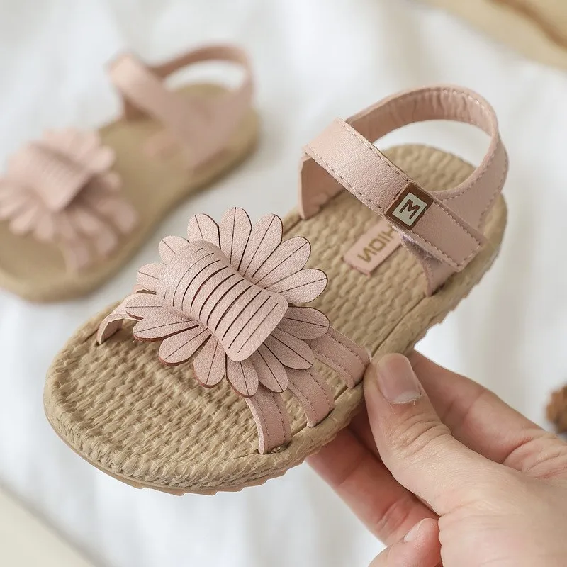 2019 новые милые сандалии с цветами для девочек детская модная удобная летняя