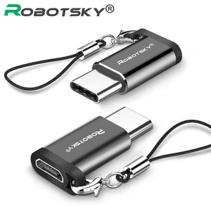 Переходник Micro-USB-USB type-C, черныйзолотойкрасный цвет