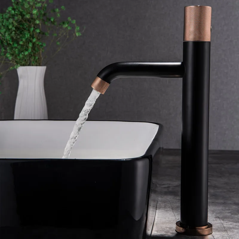 Смеситель для ванной комнаты Черный кран раковины смеситель горячей и холодной