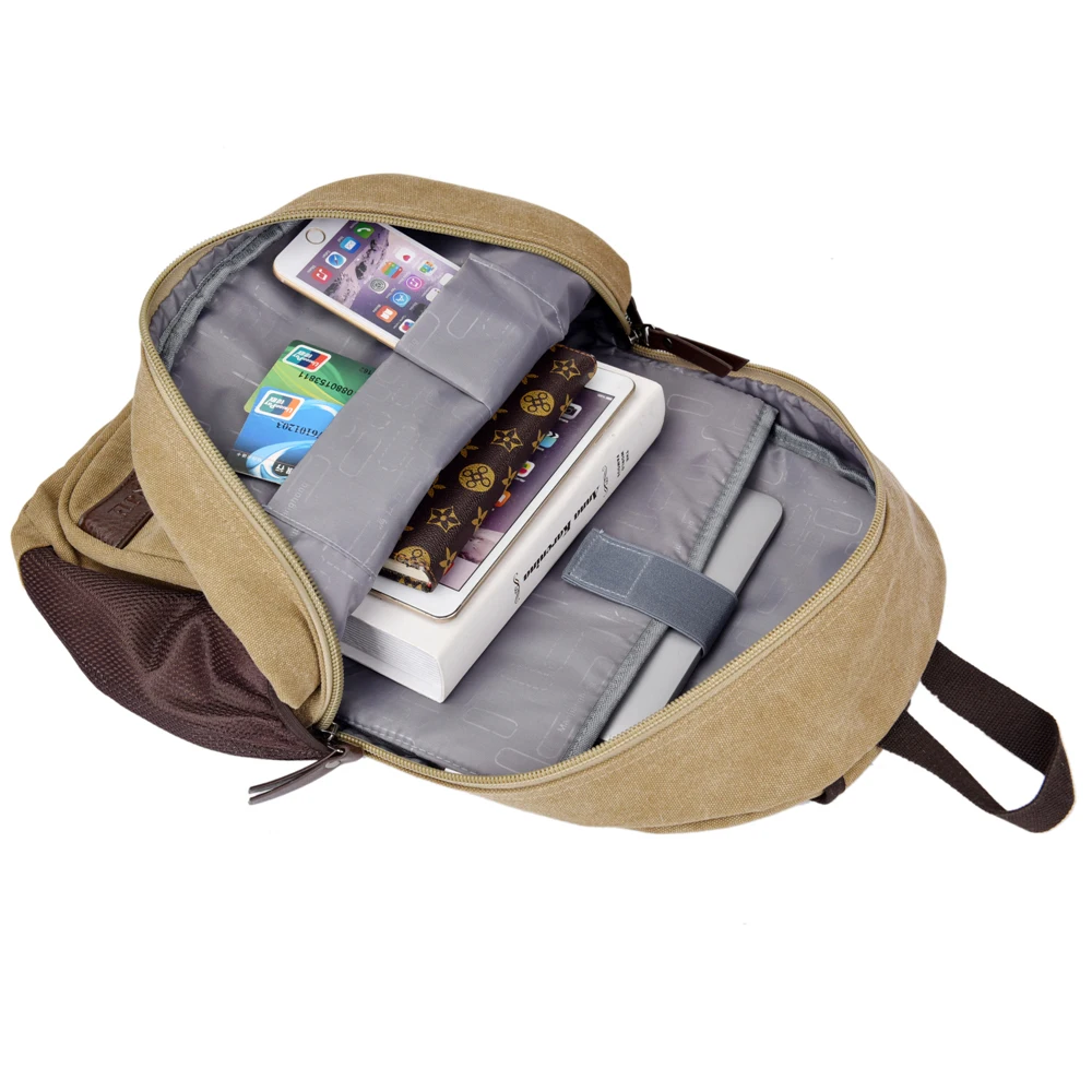 Новый Винтаж Для мужчин рюкзак холст сумка Лоскутная Кожа Стиль ноутбук 14 дюймов