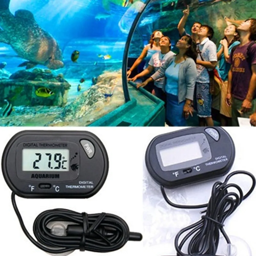 Горячая WMA цифровой lcd Аквариум Террариум для рептилий морской термометр для вивария с присоской черный-50C до 70C@ P