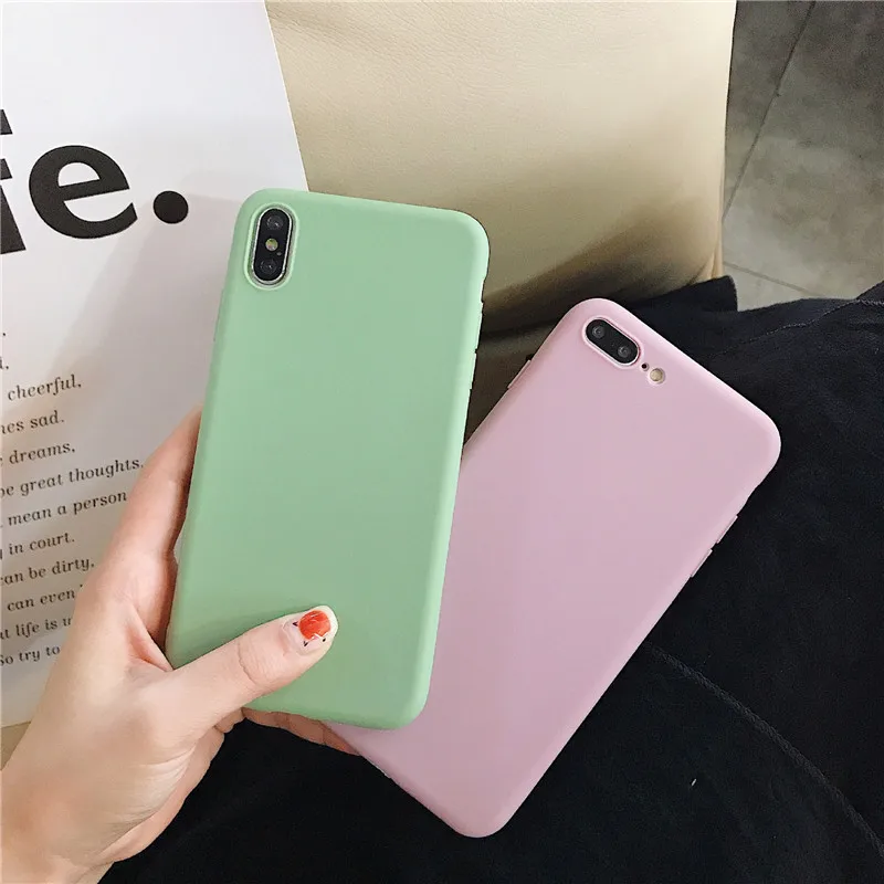 Силиконовый чехол конфетного цвета для iPhone 8 8plus 7 Plus чехлы телефонов iFhone 6 s 6s X XR XS