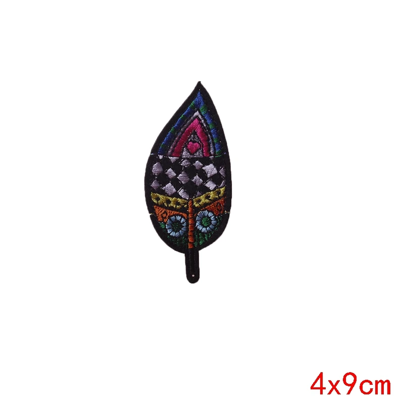 TI-PE4015CT Prajna индийские перьевые нашивки с вышивкой, железные нашивки для одежды, футболки для девочек, летние наклейки, аксессуары для самостоятельной сборки, украшения F - Цвет: TI-PE4015CT