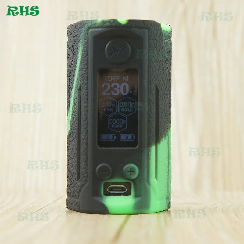 black green 1 шт. новейшая версия Wismec RX Gen3 Dual 230W силиконовый защитный чехол, защитная оболочка, наклейка - Цвет: black green