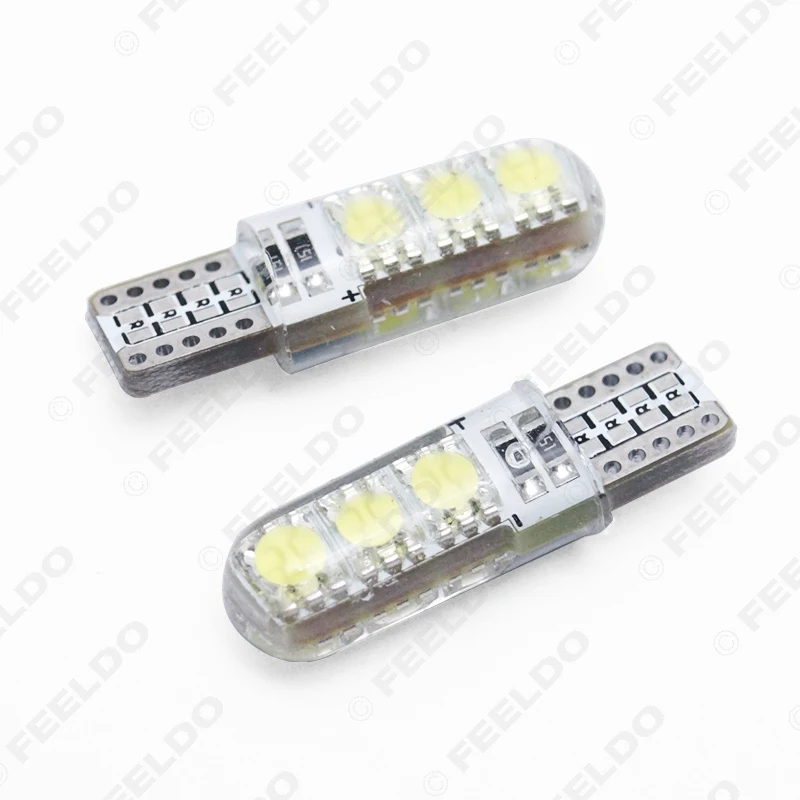 FEELDO 2 шт. T10 194 501 W5W 5050 6SMD автомобильные силиконосветодиодный светодиодные боковые