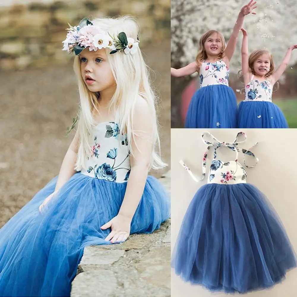 2018 популярное Брендовое платье с цветочным узором для девочек принцессы