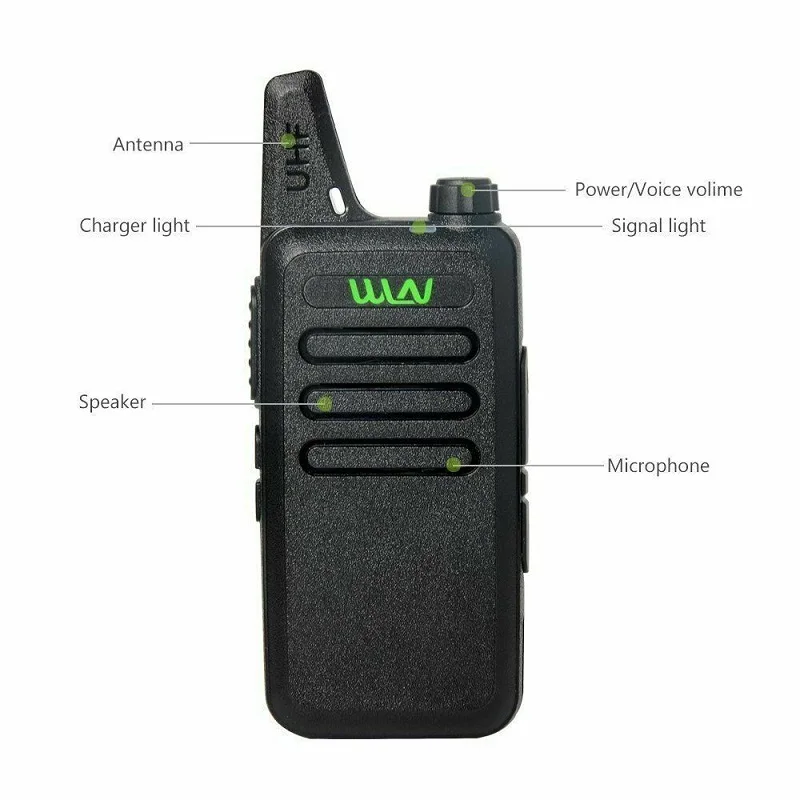 100% WLN KD-C1 Walkie Talkie KD-C2 KAILI двухстороннее радио 5W высококачественное ультратонкое