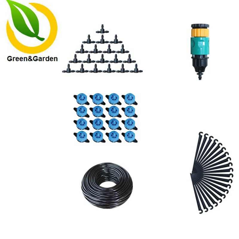 20m 4/7mm Pressure Compensating Emitter Drip Irrigation Suits Watering Kits Garden Supplies Water Pipe Fitting | Дом и сад