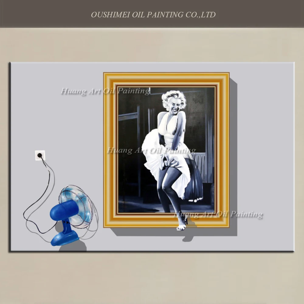 

Реалистичная 3D фигурка юбка была взорвана Мэрилин Монро картина маслом Ручная роспись на холсте современное искусство стен