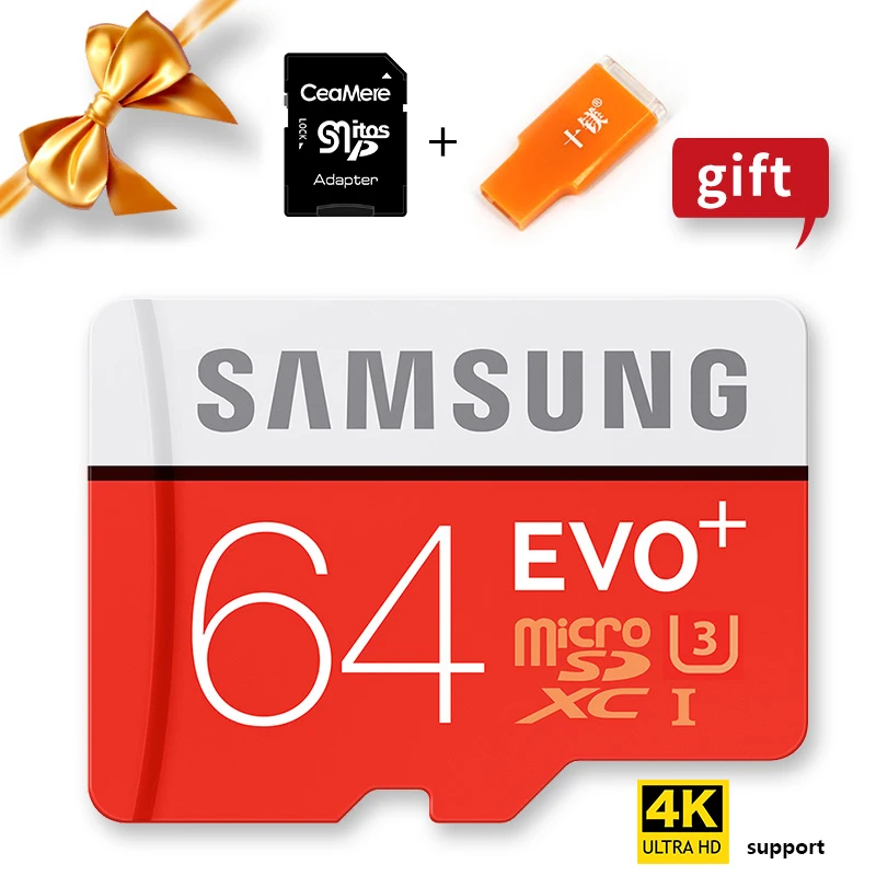 Samsung 100% Оригинальные EVO Plus Microsd карты памяти 64 ГБ Class10 Micro SD TF флэш карта|Карты