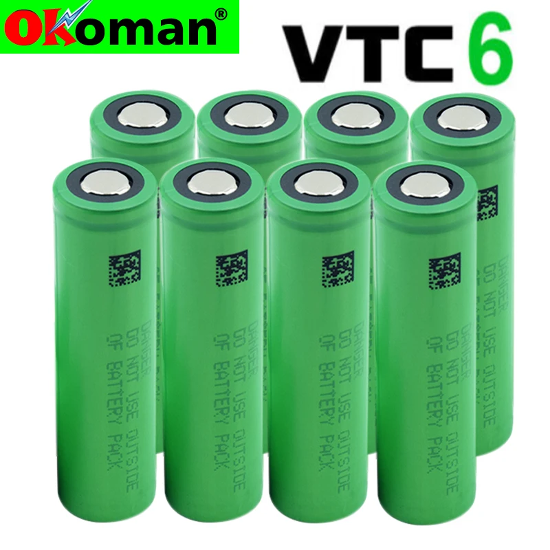 2021 Новый VTC6 3 7 в 3000 мАч 18650 перезаряжаемый литий ионный аккумулятор US18650VTC6 для