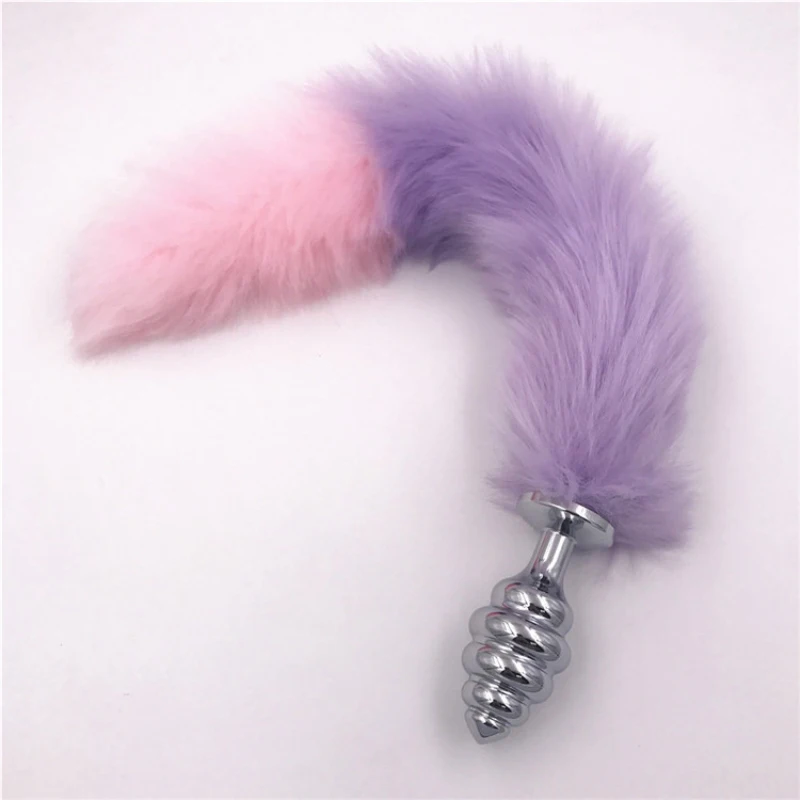 Анальная пробка из нержавеющей стали плюшевый лисий хвост расширитель