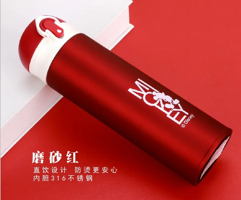 Scrub red 500 мл детская Изолированная бутылка, зимний термос, чашка для воды, детский школьный чайник из нержавеющей стали, Термокружка, теплая вода, напиток, Прямая поставка - Цвет: Scrub red