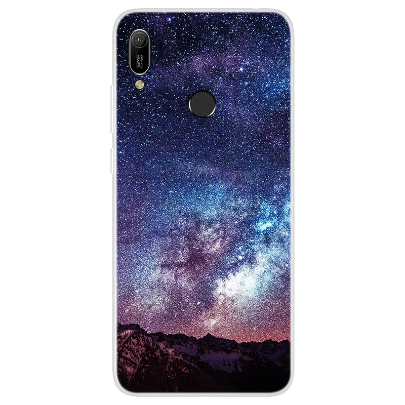 Силиконовый чехол для Huawei Y6 2019 мягкий телефона с космическим принтом Prime
