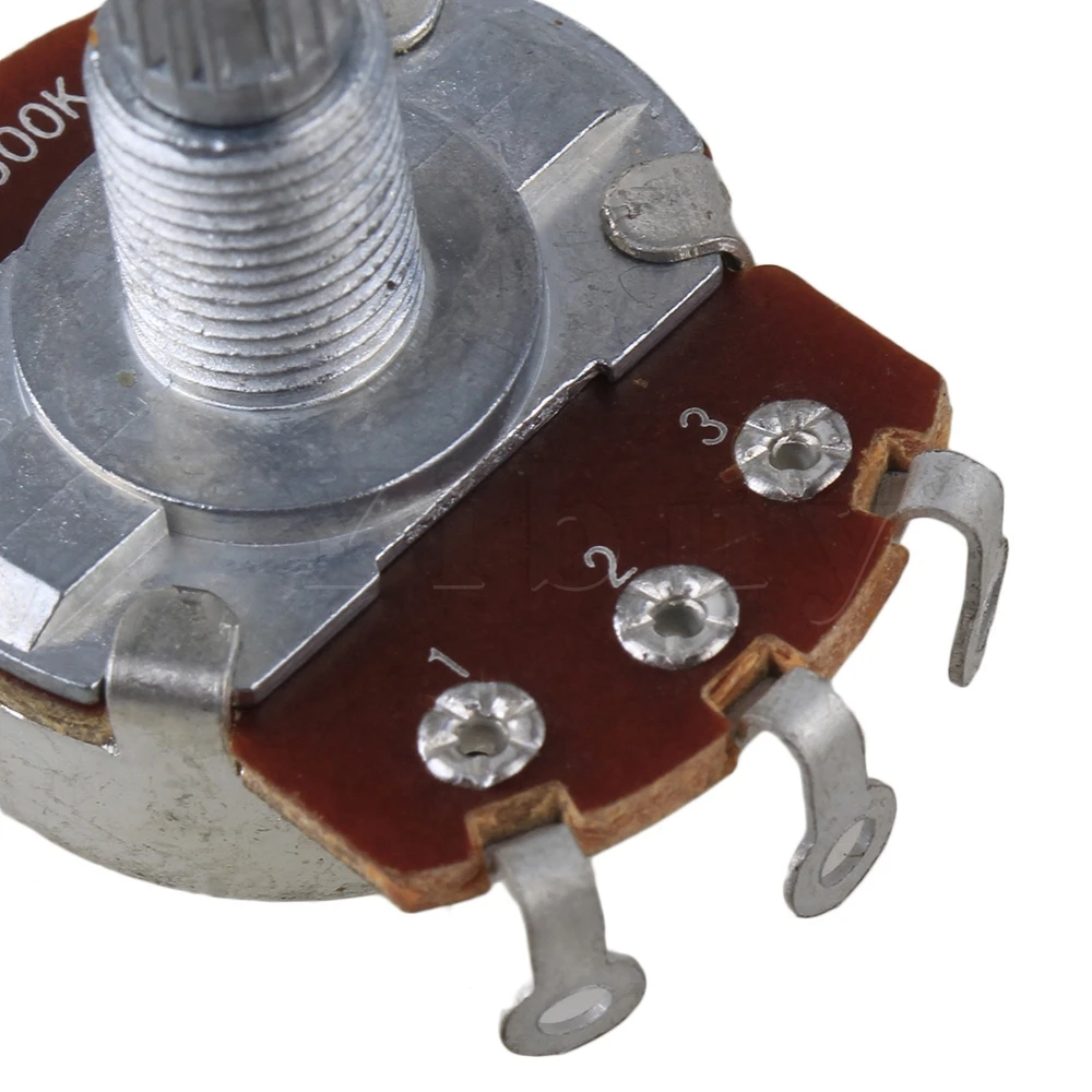 

Yibuy 100x Chrome A500K Coil Tap Electric Guitar Bass Potentiometers 18mm Shaft
