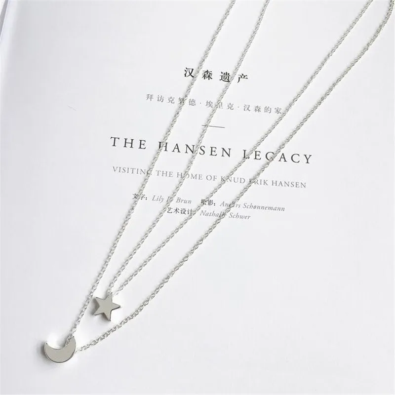 Ожерелье с подвеской в виде звезды и Луны Корейская версия Женские аксессуары