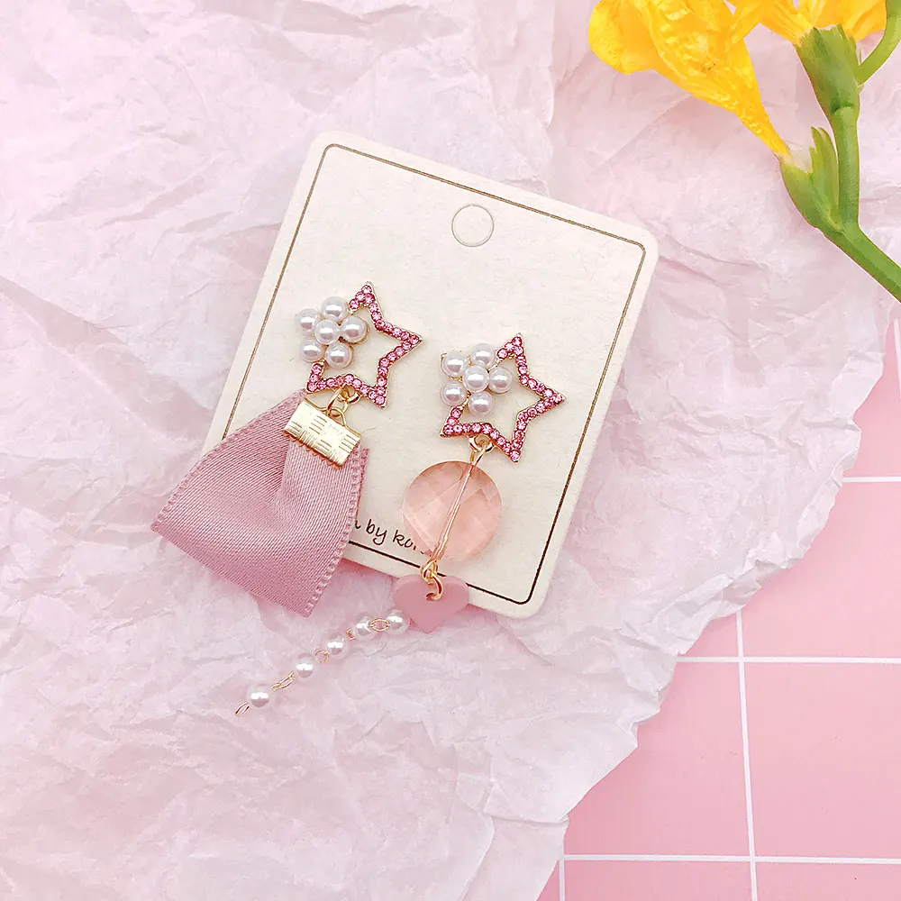 Crystal Pendientes Earrings for Women Pearl Tassel Femme Fashion Jewelry Star 2018 Luxury Flower Jewellery | Украшения и