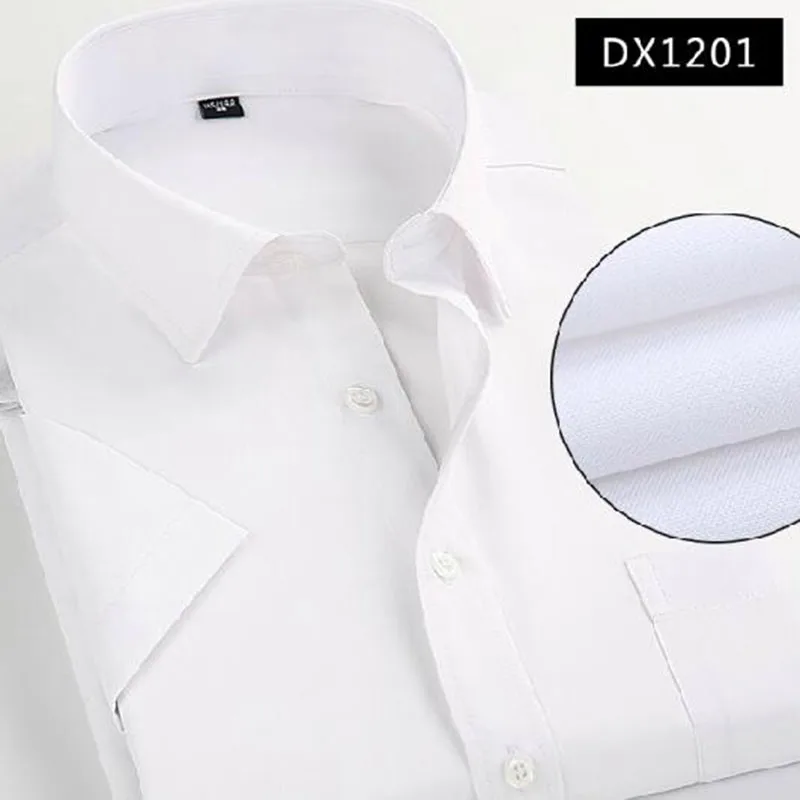 Мужские однобортные рубашки с коротким рукавом Camisa однотонные дышащие удобные