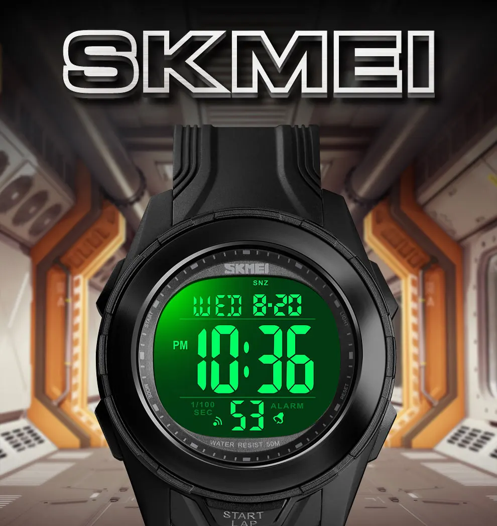 SKMEI новые мужские спортивные часы задний светильник светодиодный 50 м водонепроницаемые цифровые часы с хронографом наручные часы Relogio Masculino