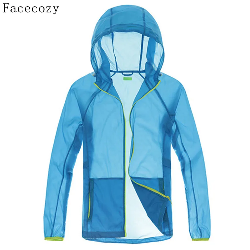 Куртка Facecozy мужская летняя быстросохнущая для кемпинга однотонная прозрачная