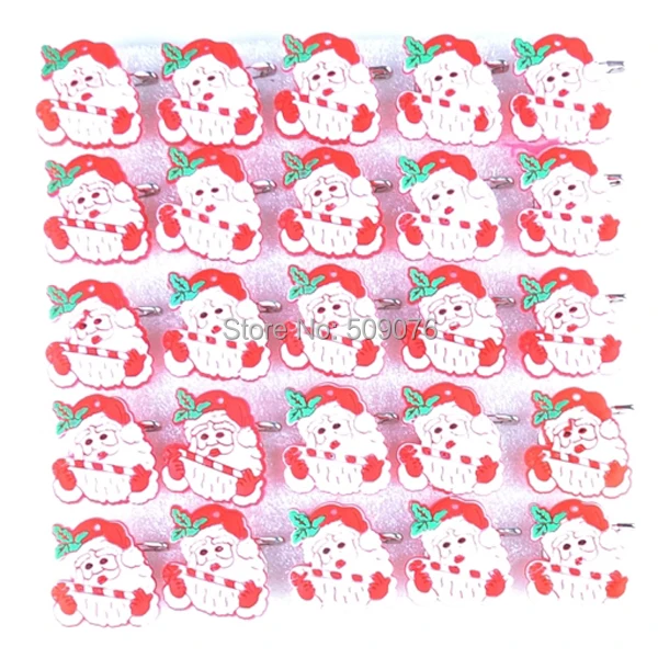 

Free shipping 500pcs/lot soft rubber Flashing Christmas Brooch Novelty Xmas Badges Pins led Santa snow Badge