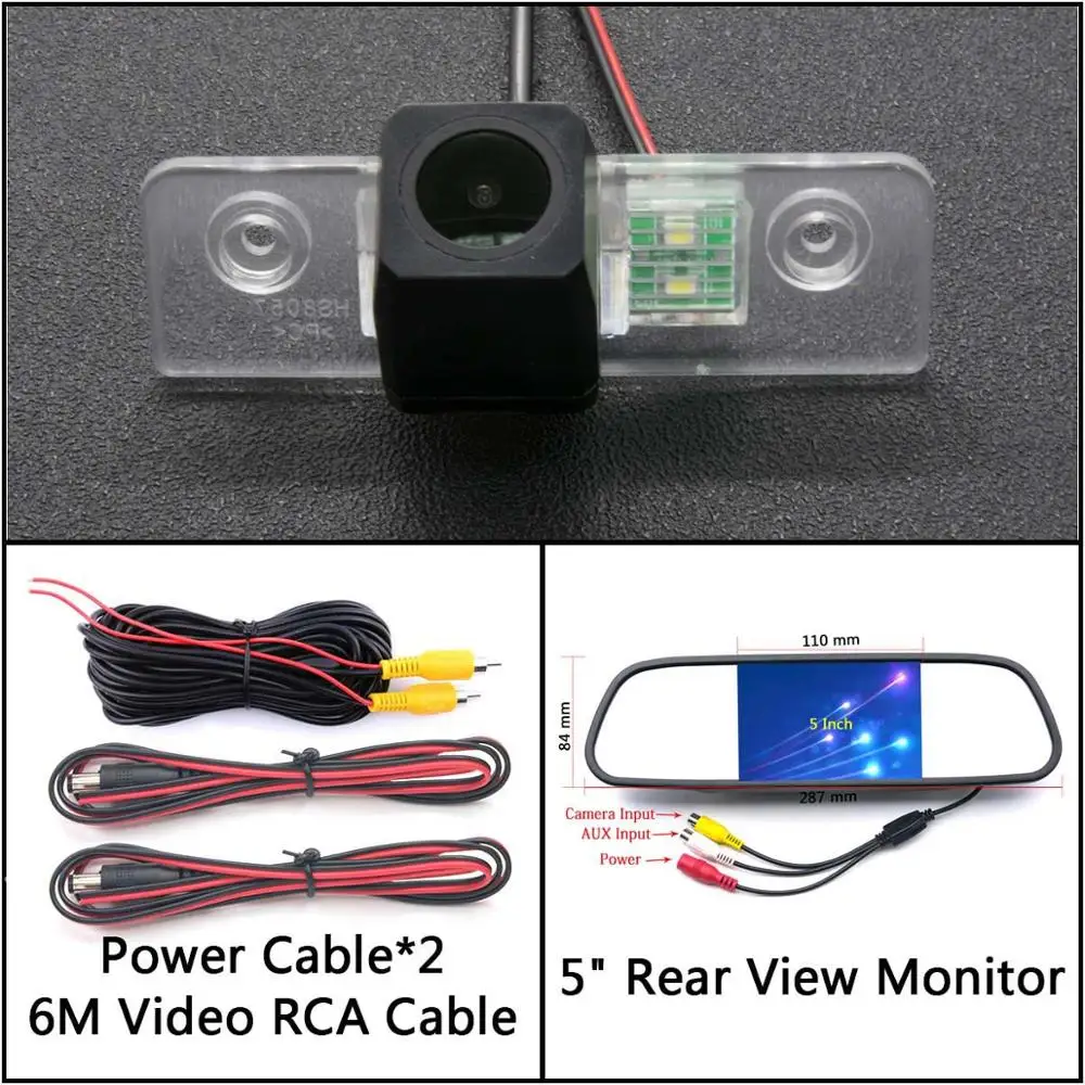 Cam N 5 inch Mirror Full HD резервная камера заднего вида Камера для Skoda Octavia 2008 2009 2010 2011 2012 2013 Стоянкы Автомобилей Автомобиля ЖК-дисплей монитор зеркала заднего вида Камера - Название цвета: Cam N 5 inch Mirror