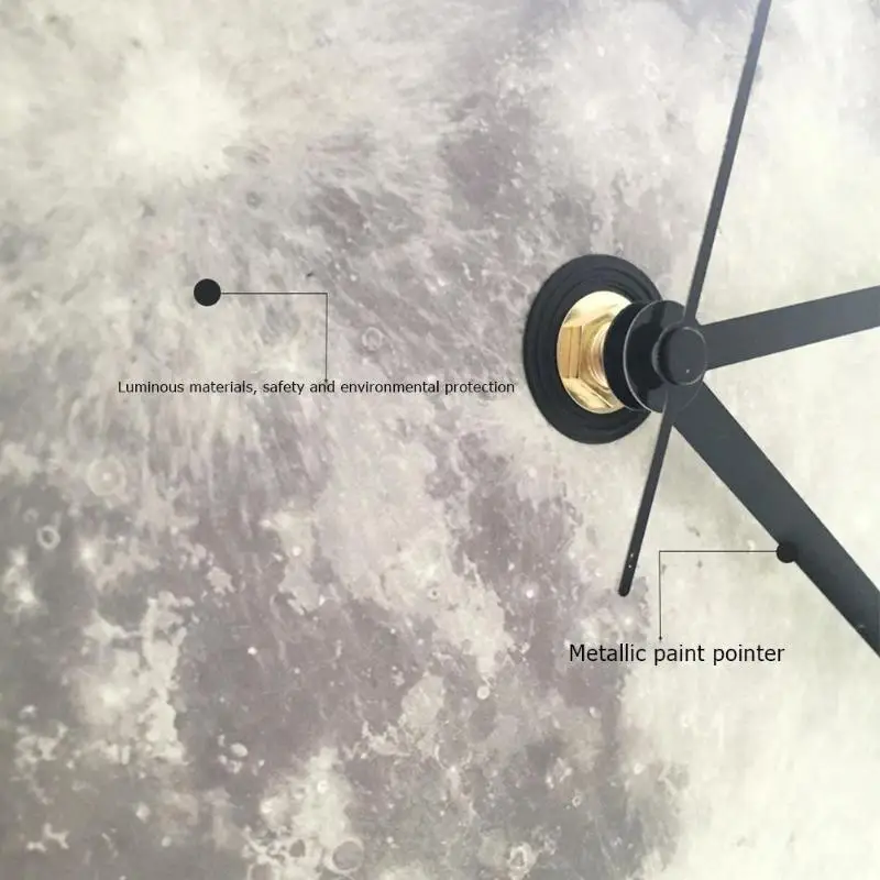 Водонепроницаемый ПВХ настенные часы современный дизайн светящиеся Луна Guess