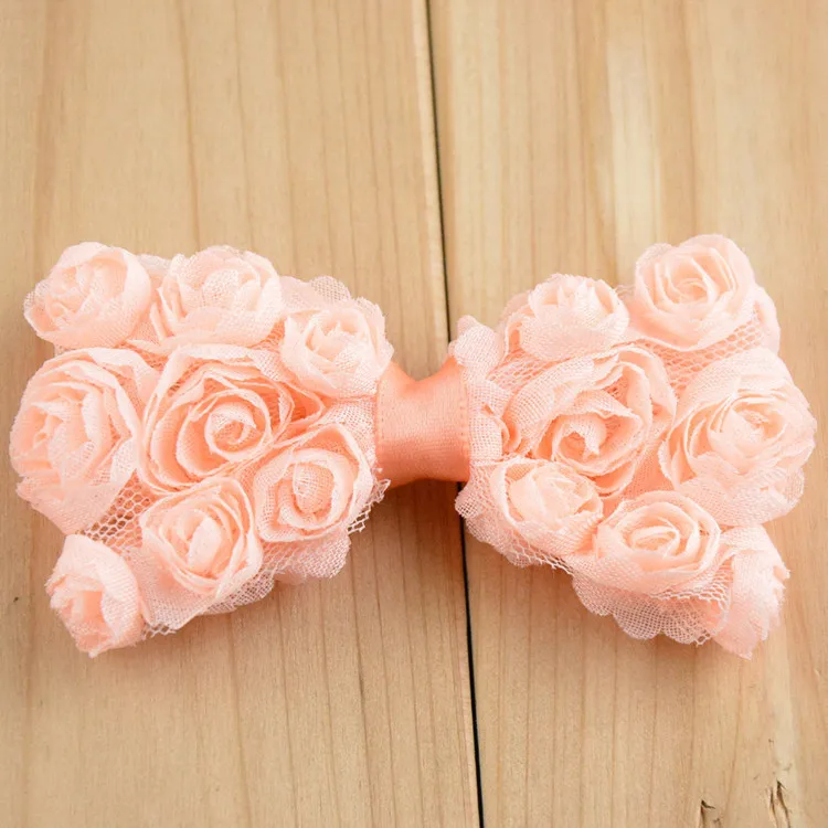 Бесплатная доставка шифоновые банты в виде роз для девочек аксессуары волос