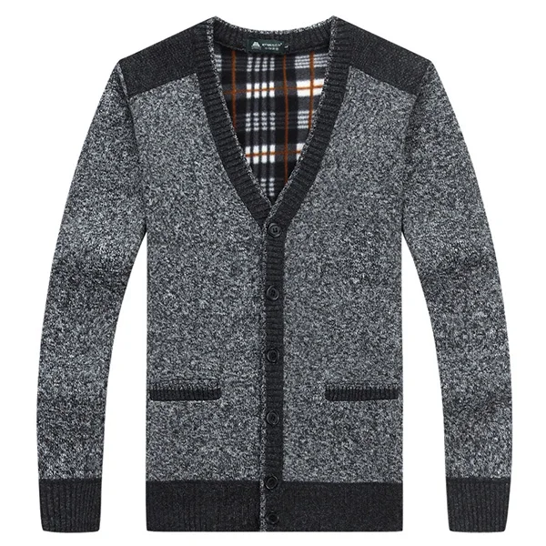 Dark Gray Модные брендовые мужские свитера Осень Зима теплые кашемировые кардиганы мужские повседневные трикотажные D78 - Цвет: Dark Gray