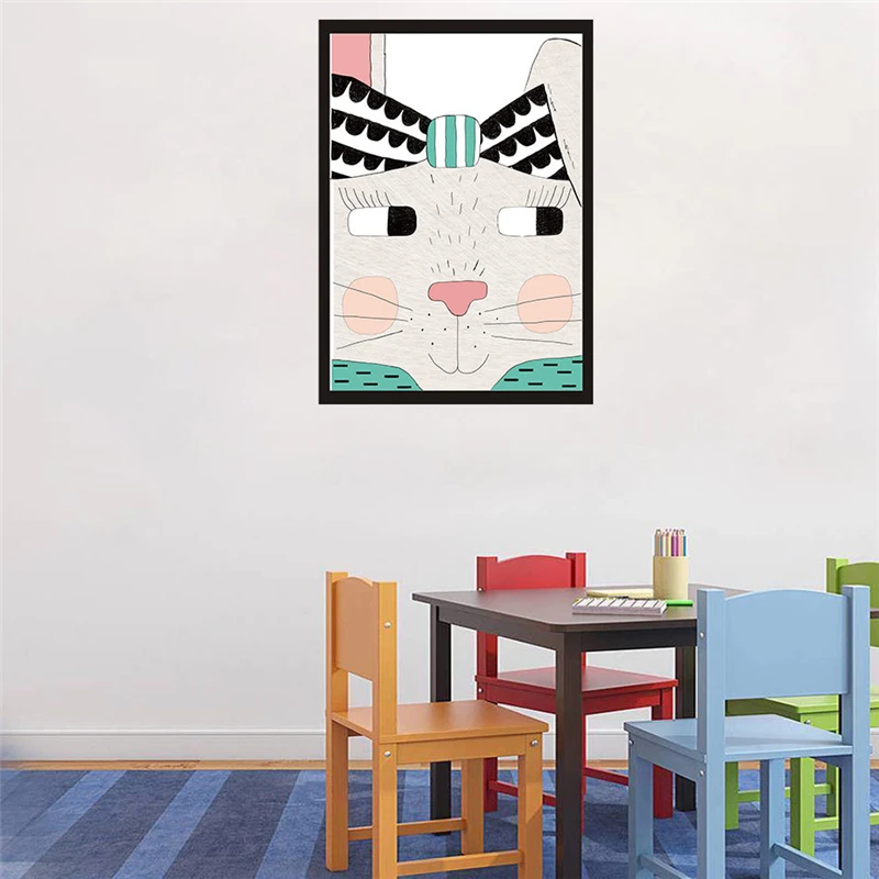 Современная картина HAOCHU каваи кролик с забавным лицом на холсте мультяшным