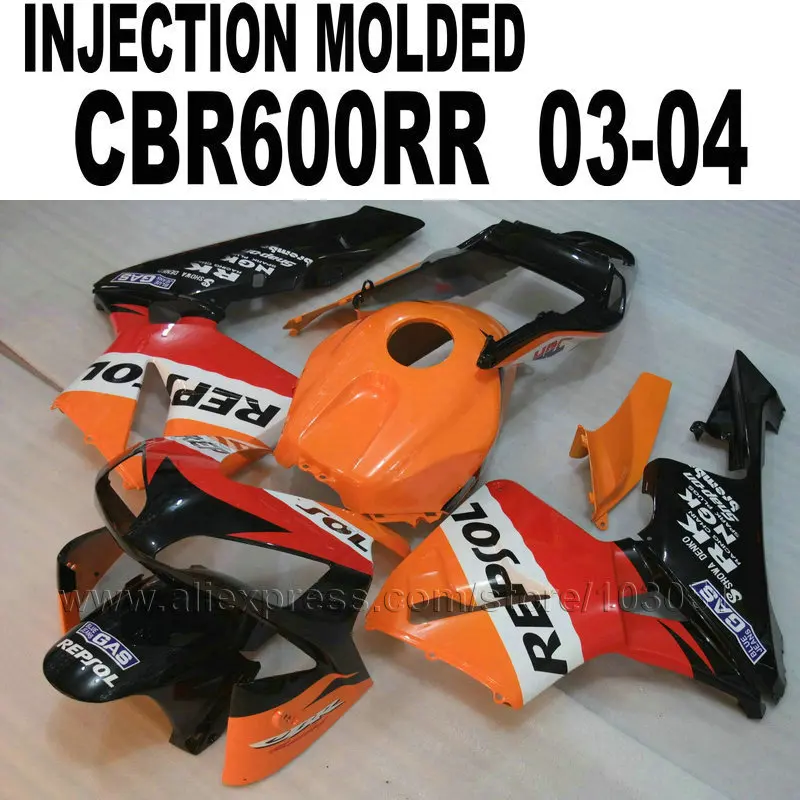 Комплект обтекателей для мотоцикла Honda Repsol Cbr600 2003 2004 CBR 600 RR 03 04 CBR600RR оранжевый