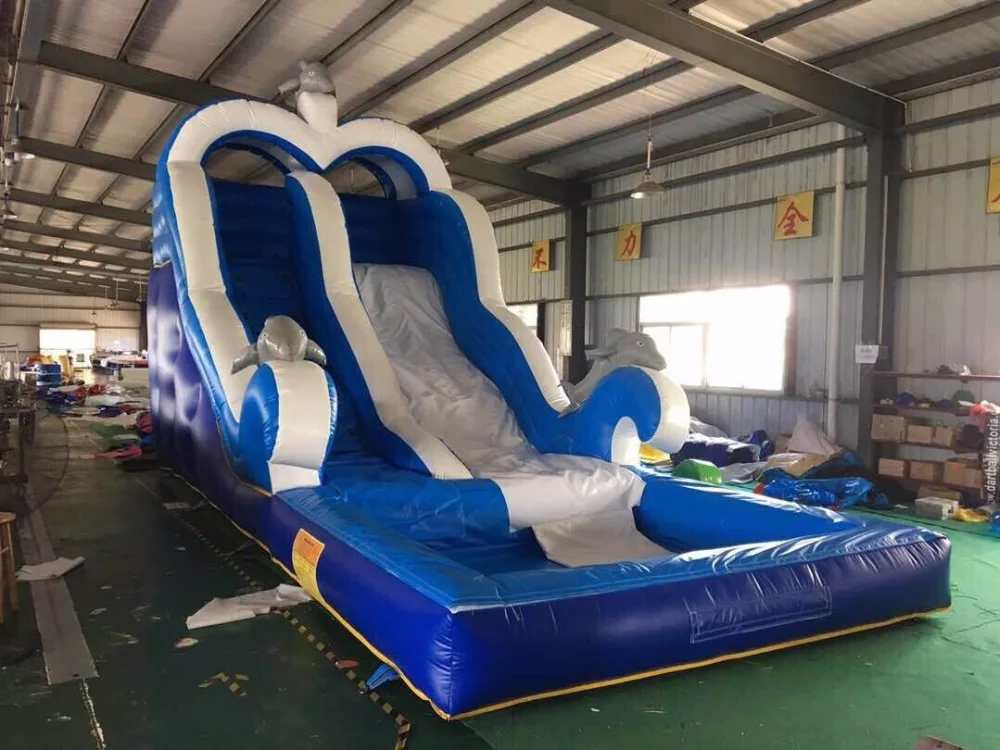 

(China Guangzhou) manufacturers selling inflatable slides, Dolphin inflatable pool slide COB-435