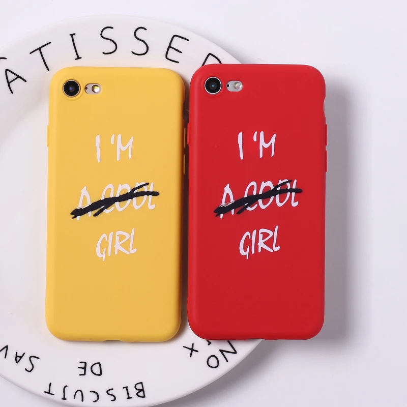 Lovely Cartoon Color Back Cover Funny Letter Quote Soft Phone Case Fundas For iPhone 12 11 Pro Max 7Plus 7 6 6S 8 8Plus X XS | Мобильные