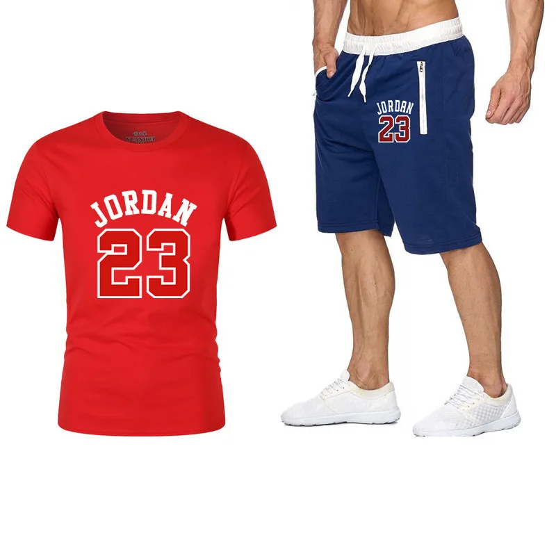 as photo Комплект из двух предметов, мужская одежда jordan 23, футболка, шорты, летний короткий комплект, спортивный костюм, мужской спортивный костюм, спортивный костюм для бега, баскетбольная майка - Цвет: as photo