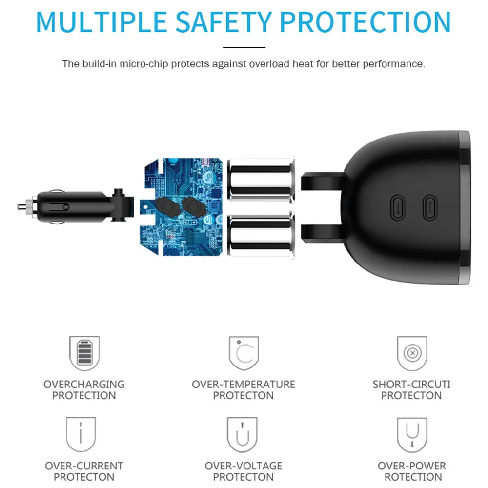 Двойная USB зарядка 2 полосная розетка для автомобильного прикуривателя