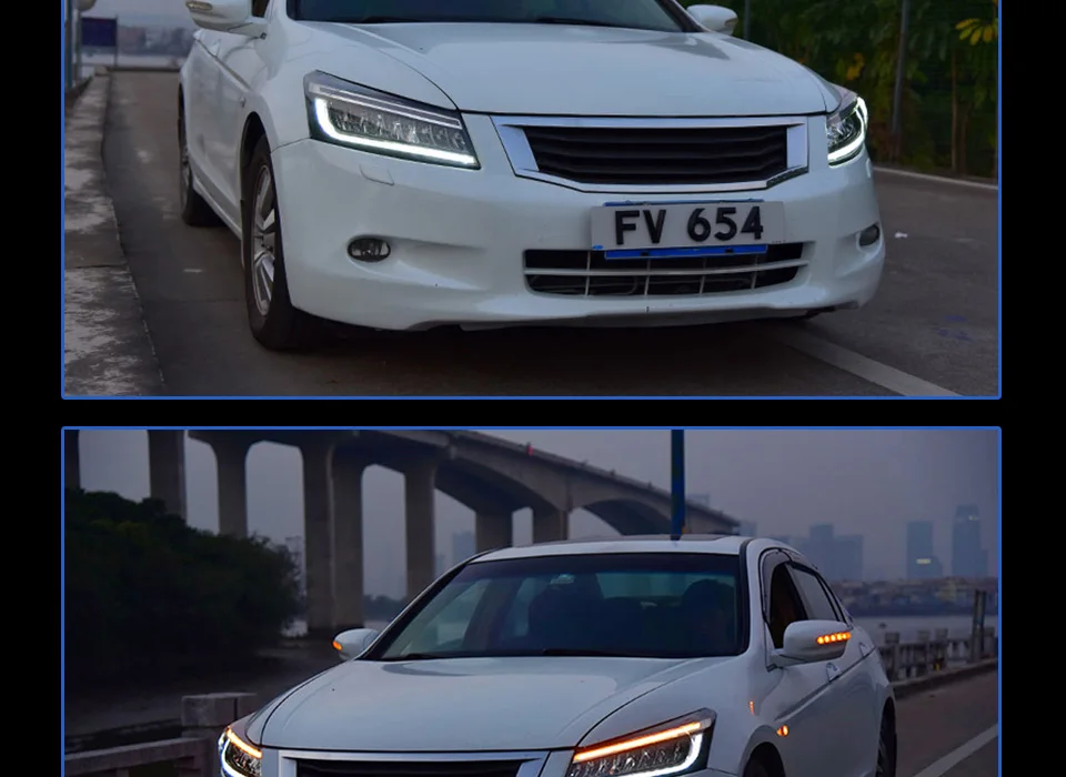 AKD автомобильный Стайлинг Головной фонарь для Accord светодиодный фонарь 2008-2012 динамический сигнал светодиодный DRL Hid головной фонарь Angel Eye Bi Xenon аксессуары