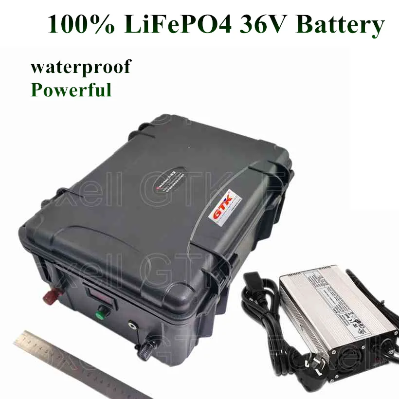Аккумулятор LiFePO4 100% 36 В 30 Ач 40 50 Lifepo4 12S А мощность BMS 2000 Вт для RV EV скутера солнечная