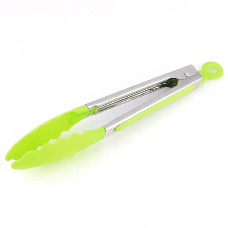 10&quotinch Stainless Steel Plastic Kitchen Tongs BBQ Clip Salad Bread Serving ONLY RANDOM COLOR | Дом и сад
