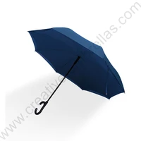 113cm auto open c hook self defense reverse hands free business umbrella inverted standing commercial parasol with shoulder belt