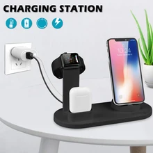 3 in 1 Charging Dock Holder For Apple Watch iPhone X XS XR MAX 7 8 Plus Airpods Dock Wireless Charger Stand Station Mounts Base