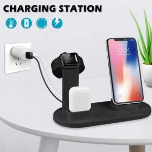 3 in 1 charging dock holder for apple watch iphone x xs xr max 7 8 plus airpods dock wireless charger stand station mounts base free global shipping