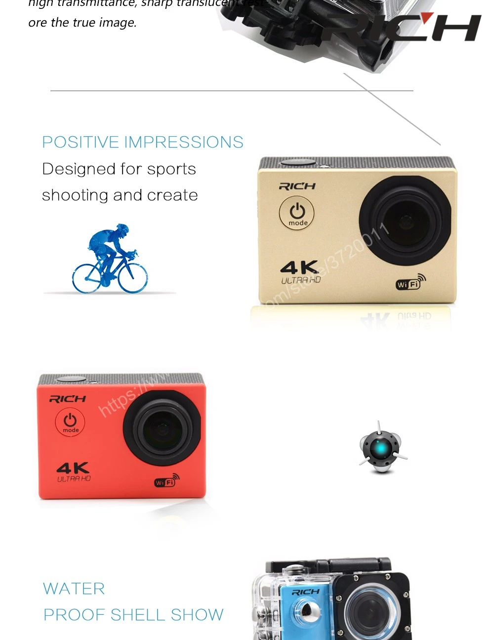 Богатая экшн-камера wifi HD 1080P 2,0 lcd 170D объектив go шлем Открытый Cam подводный водонепроницаемый pro спортивные камеры DV Cam corder